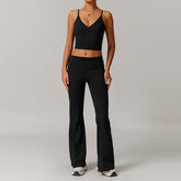 Freemyself recycled Yoga Set - Women's Street-Ready Tank & Flared Leggings | Gym to Street Running
