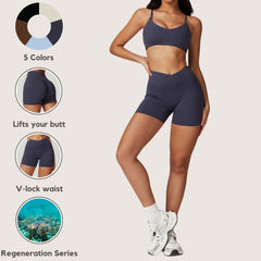 Freemyself recycled Naked Feel Shorts - Women's High-Waist Workout & Running | Street-Ready Yoga Cross Waist