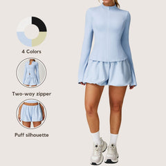 Freemyself Sunscreen Yoga Set Quick-Dry Breathable Cool-Touch Sportswear Women's Running Fitness Three-Piece Set