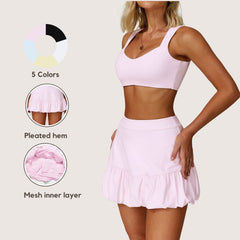 Freemyself Two-Piece Style Skirt Quick-Dry Breathable Anti-Exposure Tennis Skirt Casual Fitness Running Sports Skirt
