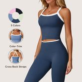 Freemyself Naked-Feel Yoga Tank Top Color-Blocked Cutout Back Fitness Wear Outerwear-Style Premium Running Sports Bra