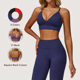 Freemyself Double-Strap Seamless Yoga Bra with Flattering Back Design Quick-Dry Sports Top for Outerwear Running, Fitness, and Yoga Wear