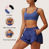 Freemyself Cross-Back Yoga Sports Bra Bare-Skin Feel Outerwear Undergarment Outdoor Running Fitness Sports Vest