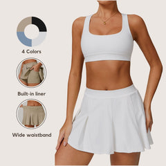 Freemyself Two-Piece Style UV-Protective Sun Skirt Cooling UV-Blocking Skirt with Anti-Exposure Leggings Breathable Tennis Skirt