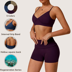 Freemyself recycled Strappy Sports Bra - Women's Quick-Dry Workout Top | Gym to Street Running & Yoga