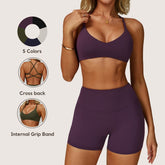 Freemyself Yoga Bra Quick-Dry Cross-Back High-Intensity Fitness Wear Casual Running Sports Bra