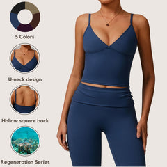 Freemyself recycled Yoga Tank - Women's Built-in Bra Cami with Everyday Versatility | Quick-Dry for Running & Gym