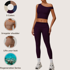Freemyself recycled Yoga Set - Women's Quick-Breathe Tank & Full-Length Pants | Gym to Street Running