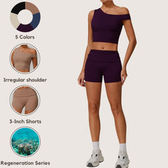 Freemyself recycled Yoga Set - Women's Quick-Breathe Tank & Workout Shorts | Gym to Street Running