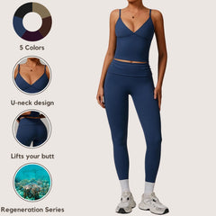 Freemyself recycled Yoga Set - Women's Street-Ready Tank & Skinny Leggings | Gym to Street Running