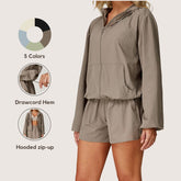 Freemyself Quick-Dry Sports Sunscreen Jacket Cooling, Breathable Hooded Zipper Jacket UV Protection Sunscreen Clothing