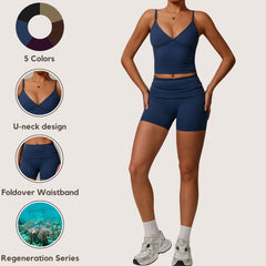 Freemyself recycled Yoga Set - Women's Street-Ready Tank & Workout Shorts | Gym to Street Running