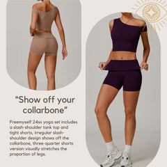 Freemyself recycled Yoga Set - Women's Quick-Breathe Tank & Workout Shorts | Gym to Street Running