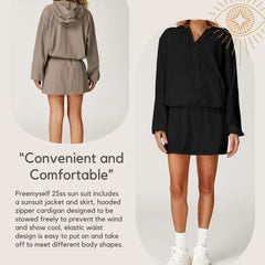 Freemyself Cooling Sunscreen Set UV Protection Quick-Dry Breathable Sunscreen Shirt Running Sports Set