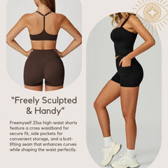 Bare-Skin High-Waisted Yoga Shorts Cross-Front Waistband Tight-Fit Yoga Pants Outdoor Running Cycling Sports Shorts