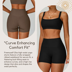 Freemyself Threaded Yoga Shorts - High-Waisted, Butt-Lifting, High-Intensity Workout Clothing for Outdoor Running