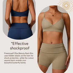 Freemyself recycled Strappy Sports Bra - Women's Quick-Dry Workout Top | Gym to Street Running & Yoga