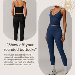 Freemyself recycled Yoga Set - Women's Street-Ready Tank & Skinny Leggings | Gym to Street Running