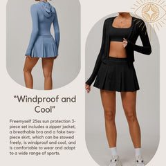 Freemyself UV-Protective Running Set Breathable, Quick-Dry, Cool-Touch Sun Protection Three-Piece Set