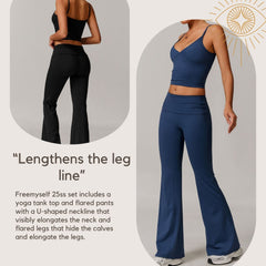 Freemyself recycled Yoga Set - Women's Street-Ready Tank & Flared Leggings | Gym to Street Running