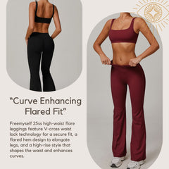 Freemyself Micro-Bell Naked-Feel Yoga Pants Cross-Front High-Waisted Running & Fitness Tights Versatile Bell-Bottom Leggings