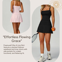 Freemyself High-Waisted Sports Skirt Anti-Exposure Nude-Feel Summer Skirt Pocketed Premium-Feel Skirt