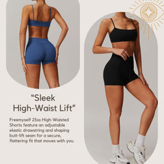Freemyself Cloud-Feel Butt-Lifting Yoga Shorts High-Waisted Tummy-Control Fitness Pants Women's Breathable Tight-Fitting Athletic Shorts