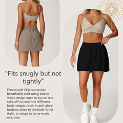 Freemyself Cooling Sunscreen Skirt UV Protection Sports Tennis Skirt Anti-Exposure Lining Breathable Short Skirt
