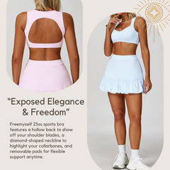 Naked-Feel Yoga Bra for Women - Fitness Running Double-Strap Underwear with Open-Back Design