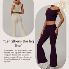 Freemyself recycled Yoga Set - Women's Quick-Breathe Tank & Flared Leggings | Gym to Street Running