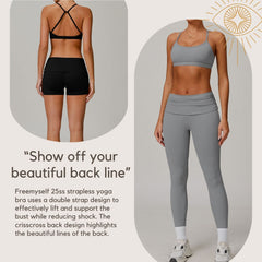 Freemyself Strapless Backless Fitness Yoga Top Outerwear Running Yoga Bra Bare-Skin Feel Quick-Dry Sports Bra