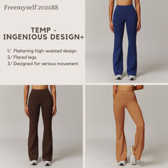 Freemyself Women's Skinny Yoga Pants - Slightly Flared Wide-Leg Running Athletic Pants with High Waist for Fitness