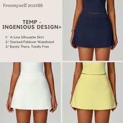 Freemyself High-Waisted Sports Skirt Anti-Exposure Nude-Feel Summer Skirt Pocketed Premium-Feel Skirt