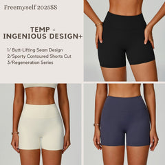 Eco-Friendly Recycled High-Waisted Fitness Shorts for Women Outdoor Running & Yoga Pants