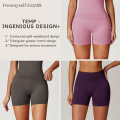 Freemyself Seamless High-Waisted Yoga Shorts Summer Women's Tight-Fitting Butt-Lifting Sports Running Quick-Dry Fitness Pants