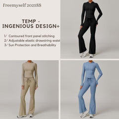 Freemyself UV-Protective Running Set Breathable, Quick-Dry, Cool-Touch Sun Protection Three-Piece Set