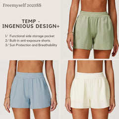 Freemyself Cooling Sunscreen Shorts Anti-Exposure Sports Quick-Dry Shorts Breathable Running Fitness Shorts