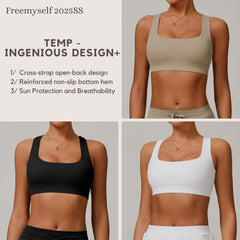 Freemyself UV-Protective Sports Bra with Backless Yoga Top Cooling UV-Blocking Outdoor Fitness Top