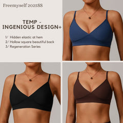Freemyself recycled Strappy Sports Bra - Women's Quick-Dry Workout Top | Gym to Street Running & Yoga