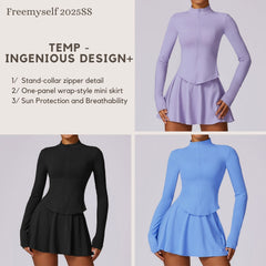 Freemyself Summer Outdoor UV-Protective Long-Sleeve Sun Protection Jacket Quick-Dry Ice-Silk Cooling Running Yoga Sports Set