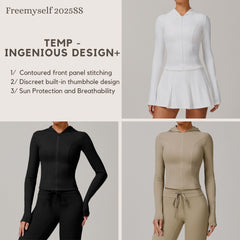 Freemyself Sports Zipper Sun Protection Shirt for Women Long-Sleeve Cooling, Breathable, UV-Protective Sun Protection Outerwear