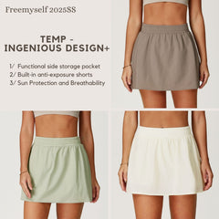 Freemyself Cooling Sunscreen Skirt UV Protection Sports Tennis Skirt Anti-Exposure Lining Breathable Short Skirt