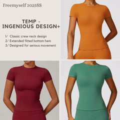Freemyself Spring T-Shirt Quick-Dry Yoga Wear Short-Sleeve Fitness Top Cover-Up Outdoor Running Sports Short-Sleeve