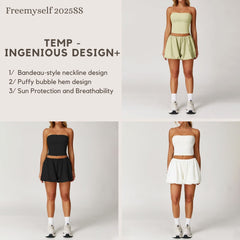 Freemyself Sunscreen Yoga Set Quick-Dry Breathable Cool-Touch Sportswear Women's Running Fitness Three-Piece Set