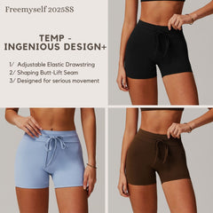 Freemyself Cloud-Feel Butt-Lifting Yoga Shorts High-Waisted Tummy-Control Fitness Pants Women's Breathable Tight-Fitting Athletic Shorts