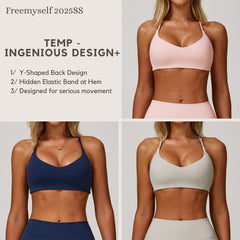 Freemyself Brushed Yoga Bra for Women - Fitted Backless Fitness Yoga Wear for Running and Exercise Sports Bra