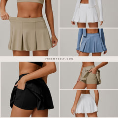 Freemyself Two-Piece Style UV-Protective Sun Skirt Cooling UV-Blocking Skirt with Anti-Exposure Leggings Breathable Tennis Skirt