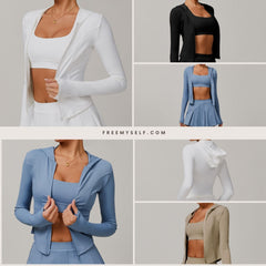 Freemyself UV-Protective Running Set Breathable, Quick-Dry, Cool-Touch Sun Protection Three-Piece Set