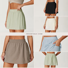 Freemyself Cooling Sunscreen Skirt UV Protection Sports Tennis Skirt Anti-Exposure Lining Breathable Short Skirt
