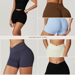 Freemyself recycled Naked Feel Shorts - Women's High-Waist Workout & Running | Street-Ready Yoga Cross Waist